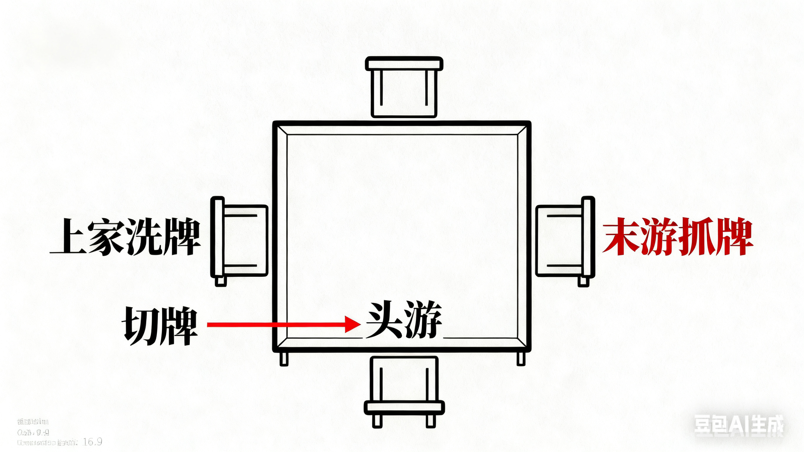 洗牌，切牌，抓牌